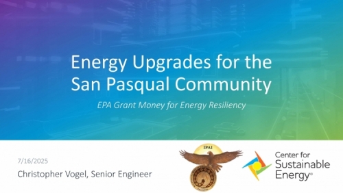 Energy Upgrades for the San Pasqual Community